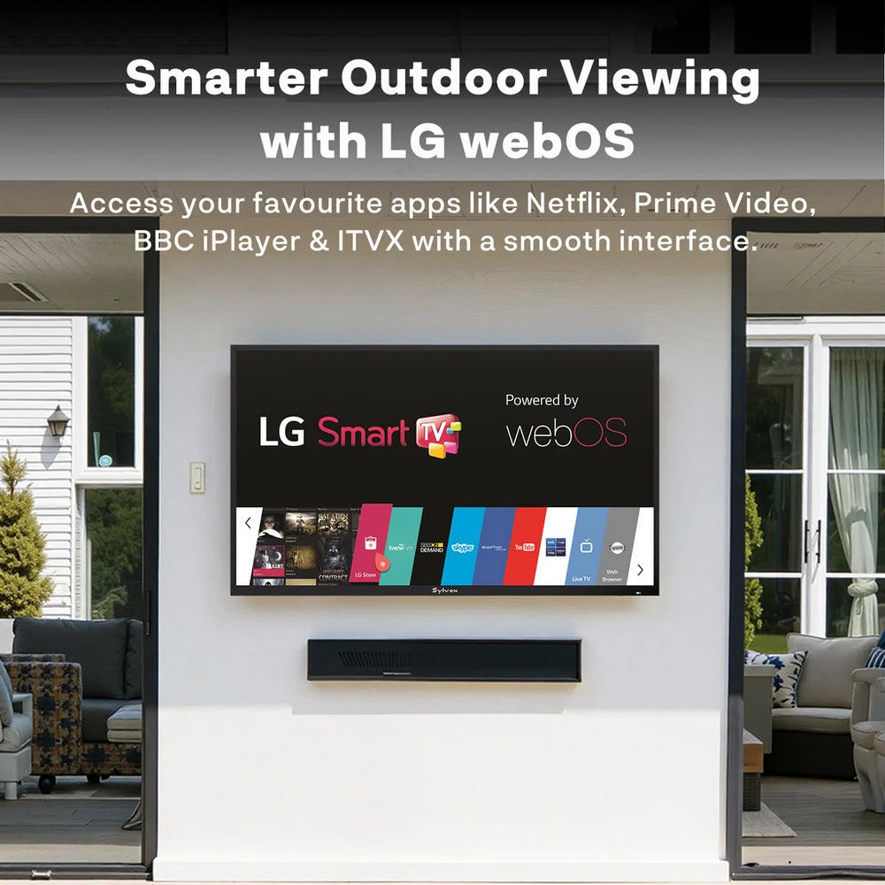 Sylvox OT75B1K4GC 75 Inch 4K Ultra HD LED Partial Sun Outdoor Smart TV